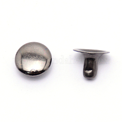 合金ブーツレースフック  クライミングやアウトドアシューズ用  リベットで  オーバル  ガンメタ色  19.5x11x8mm  穴：5.5mm  ボタンカバー：8x4mm  リベット：8x4mm  穴：2mm&nbsp;FIND-WH0062-07A