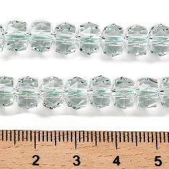 透明ガラスビーズ連売り  多面カット  バレル  アクアマリン  8x6mm  穴：1.2mm  約64個/連  14.96''（38センチメートル）&nbsp;EGLA-K071-01L