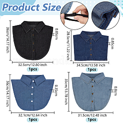 4個 4スタイル コットン つけ襟  DIYアクセサリー  ミックスカラー  285~325x345~360x3.5~8.5mm  1個/スタイル&nbsp;AJEW-ME0002-18