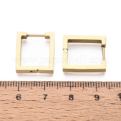 304ステンレススチールフープピアス  長方形  イオンプレーティング（ip）  18KGP本金メッキ  17x15x3mm&nbsp;STAS-T074-48G