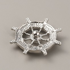 合金ラインストーンスナップボタン  アクセサリーのボタン  舵  カラフル  37x37x9mm  ノブ：5mm&nbsp;FIND-WH0111-241
