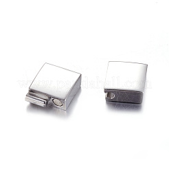 変色しにくい304ステンレススチール製のマグネット留め具と接着端  長方形  ステンレス鋼色  23x12x5mm  穴：3x10mm&nbsp;STAS-I011-04