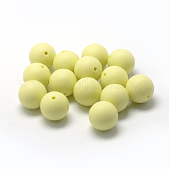 食品グレードの環境に優しいシリコーンビーズ  ラウンド  ミックスカラー  14~15mm  穴：2mm&nbsp;SIL-R008C-15mm