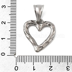 304ステンレスペンダント  ハートチャーム  ステンレス鋼色  21x19x2mm  穴：9x5mm&nbsp;STAS-B167-02P