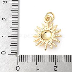 真鍮の太陽の顔ペンダント  カドミウムフリー＆鉛フリー  18KGP本金メッキ  21x16x3mm  穴：3.5mm&nbsp;ZIRC-I071-14G