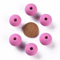 アクリルビーズ  ラバー加工スタイル  片穴  ラウンド  カメリア  16mm  穴：3.5mm&nbsp;OACR-S039-05-82