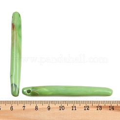 不透明なアクリル大きなペンダント  スティックチャーム  ライムグリーン  74x8.5mm  穴：3mm  約113個/500g&nbsp;OACR-G064-05B