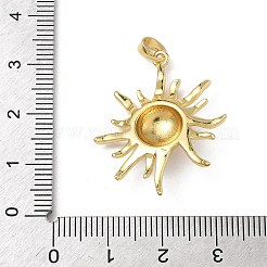 真鍮チャーム  太陽のチャーム  18KGP本金メッキ  30.5x25x5.5mm  穴：4x2.5mm&nbsp;KK-F924-08G