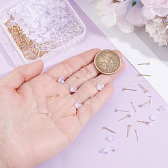 200個 2色 304ステンレススチールスタッドピアス金具  200個のプラスチック製イヤーナット付き  ミックスカラー  3x0.3mm  ピン：0.7mm  100個/カラー&nbsp;STAS-BBC0009-92A