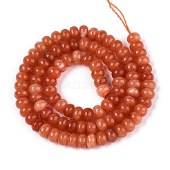 染め加工天然石ホワイトジェイドビーズ連売り  ロンデル  サンゴ  6~6.5x4~4.5mm  穴：1mm  約86~90個/連  14.57~15.16''（37~38.5センチメートル）&nbsp;G-T139-59A-06