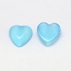 キャッツアイカボション  ハート  淡いターコイズ  6x6x3mm&nbsp;CE-J003-6x6mm-23