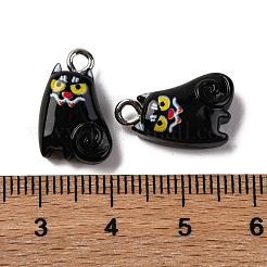 ハロウィーンのテーマの不透明樹脂ペンダント  プラチナメッキ鉄ループ付き  ゴースト  17x10.5x6mm  穴：2mm&nbsp;RESI-D075-01D