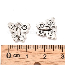 合金チャーム  鉛フリー及びカドミウムフリー  蝶  アンティークシルバー  12x13x1.5mm  穴：2mm&nbsp;EA689Y