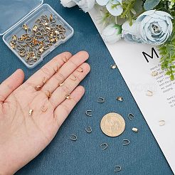 304ステンレススチールスナップオンベイル120個  ゴールドカラー  6.5x3mm  ピン：0.3x0.5mm&nbsp;STAS-NB0001-37