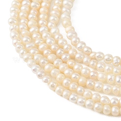 天然養殖淡水パールビーズ連売り  ポテト  グレード4a++  雪  2~2.5mm  穴：0.5mm  約161~173個/連  15.08~15.35''（38.3~39センチメートル）&nbsp;PEAR-L034-14A