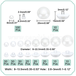 340個10スタイルのプラスチックシャンクボタンセット  1穴  きのこの形  貝殻色  8x8.5mm  穴：2.2mm&nbsp;BUTT-PH0001-22