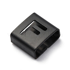 イオンプレーティング（IP）304ステンレススチールスクエアスライドチャーム  ブラック  文字F  9x8x4mm  穴：3.5x8.5mm&nbsp;STAS-L132-08F-B