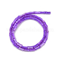 天然淡水シェルビーズ連売り  染め  竹の棒の形  青紫色  8x4.5mm  穴：0.8mm  約46個/連  14.49インチ（36.8cm）&nbsp;SHEL-G013-01G