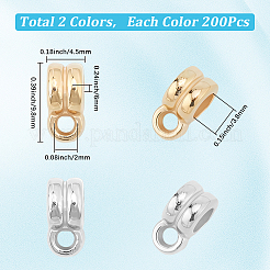 400個 2色 CCB プラスチックチューブベイル  ループベイル  溝付き柱  ミックスカラー  9.8x4.5x6mm  穴：2mm  内径：3.8mm  200個/カラー&nbsp;CCB-SP0001-13
