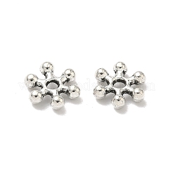 花合金スペーサービーズ  鉛フリー＆カドミウムフリー  アンティークシルバー  7x2mm  穴：1.5mm&nbsp;X-PALLOY-ZN152-AS-RS