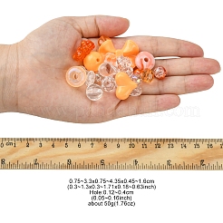 不透明＆透明アクリルビーズ  混合図形  砂茶色  7.5~33x7.5~43.5x4.5~16mm  穴：1.2~4mm  約50 G /袋&nbsp;MACR-YW0002-01B