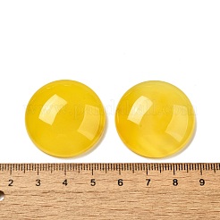 天然黄色の瑪瑙のカボション  染めて加熱したもの  フラットラウンド  30x8~8.5mm&nbsp;G-E492-F-06