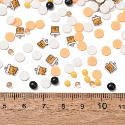 手作りのポリマークレイ製カボションとプラスチックビーズ  レジンクラフトやDIYプロジェクト用のポリマークレイスライス  混合図形  ミックスカラー  3~6.5x3~4.5x0.7~4mm&nbsp;PY-CBA6E6D-02