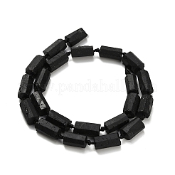 天然石ブラックトルマリンビーズ連売り  多面カット  コラム  11~18x7~8.5x6~8mm  穴：1.4mm  約31~32個/連  15.55~17.20''（39.5~43.7センチメートル）&nbsp;G-F716-01-A01