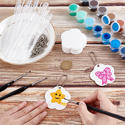 クラフトフォーム26個  DIYクラフト用  鉄製ボールタグチェーン26個とプラスチック製ドロッパー26個付き  花  58x0.3mm&nbsp;FIND-NB0006-87A