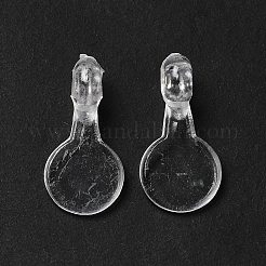 プラスチック接着剤付きフラットパッドベイル  フラットラウンドペンダントの検索  透明  16x8x5.4mm  穴：2mm&nbsp;X-KY-E013-01