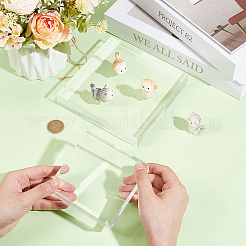 2種類のスタイルのアクリルディスプレイ台座2個  正方形  透明  10~15x10~15x2.5cm  1個/スタイル&nbsp;AJEW-OC0005-31