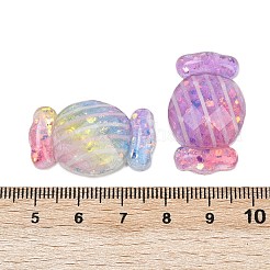 クリア樹脂カボション  スパンコール入り  キャンディ  18~18.5x29.5~30x6.5~7mm&nbsp;FIND-Z077-13B
