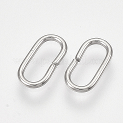 変色しない304ステンレススチール製リンクリング  オーバル  ステンレス鋼色  10x5x1mm  穴：8x3mm&nbsp;STAS-S079-83B