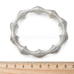 女性用304ステンレススチールストレッチバングル  ステンレス鋼色  1/2インチ（1.15cm）  内径：2-3/8インチ（5.9cm）&nbsp;LS-BJEW-P315-02C-P