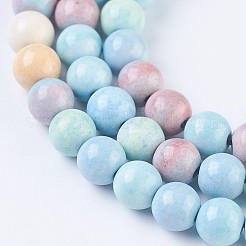 天然宝石模造レインボーアラシャン瑪瑙連売り  染め  ラウンド  6mm  穴：1.2mm  約72~73個/連  15.6インチ（39.5cm）&nbsp;G-O183-05C-1