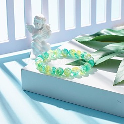 女性用10mmキャンディーカラーアクリルラウンドビーズストレッチブレスレット  ミックスカラー  ビーズ：10mm  内径：2-1/8インチ（5.5cm）&nbsp;BJEW-JB07585