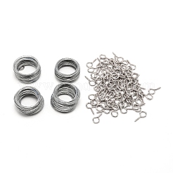 鉄製のフックとワイヤーキット  ハンガー用ハンガー  プラチナ  3mm&nbsp;FIND-WH0081-68