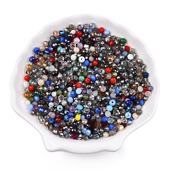 ガラスビーズ  混合スタイル  そろばん  多面カット  ミックスカラー  4x3.5mm  穴：1mm  約630個/50g&nbsp;GLAA-T029-03-01