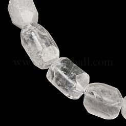 天然石クオーツクリスタルビーズ連売り  水晶  多面カット  ナゲット  19.5~23x14~15.5x13.5~15.5mm  穴：0.9mm  約18~19個/連  14.96~15.47''（38~39.3センチメートル）&nbsp;G-F796-C11-01