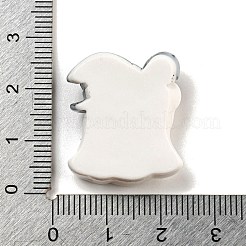 ハロウィーンテーマの不透明樹脂デコデンカボション  魔女の帽子をかぶった幽霊  24.5x21x9mm&nbsp;RESI-E057-02E