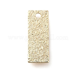 真鍮チャーム  長持ちメッキ  長方形  テクスチャ  14KGP本金メッキ  13x5x0.2mm  穴：1mm&nbsp;KK-F797-12G