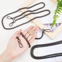 3連3スタイルアイアンチェーンバッグストラップ  合金回転式ナスカン付き  バッグ交換用アクセサリー  ガンメタ色  3スタイル/セット&nbsp;FIND-WR0002-65
