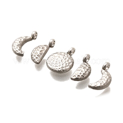 304ステンレススチールチャーム5個  ムーンフェイズチャーム  ステンレス鋼色  10.5~11x4~8x3mm  穴：1.7mm&nbsp;X-STAS-R140-01P