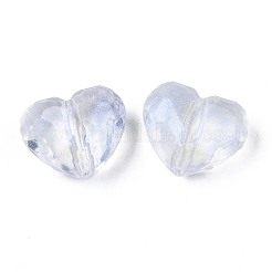 透明なアクリルビーズ  グリッターパウダー  ハート  透明  16x19.5x11mm  穴：2mm&nbsp;X-OACR-N008-090