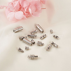 16セット4スタイル304ステンレススチール製ネジ留め具  ステンレス鋼色  12x5mm  穴：0.7mm&nbsp;STAS-FW0001-08P