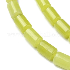 天然石レモンジェイド翡翠ビーズ連売り  コラム  10x6mm  穴：1mm  約39個/連  15.35インチ（39cm）&nbsp;G-C135-G02-01