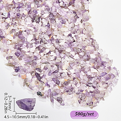 天然アメジストチップビーズ 500g  穴なし/ドリルなし  5~10.5x5~7x2~4mm  500 G /セッティング&nbsp;G-SP0001-10