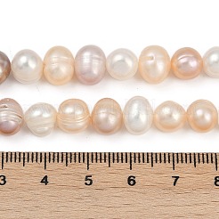 天然養殖淡水パールビーズ連売り  ポテト  グレードa ++  ミックスカラー  8~9mm  穴：0.7mm  約50~51個/連  35~35.8cm&nbsp;PEAR-I007-07J-05B