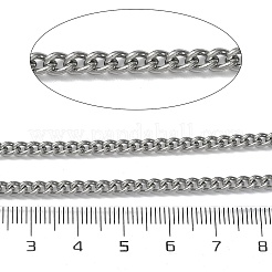 304ステンレススチールカーブチェーン  溶接されていない  スプールで  ステンレス鋼色  4.5x3x0.8~1mm&nbsp;CHS-B016B-P