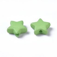 不透明なアクリルビーズ  スター  黄緑  9.5x9.5x3.5mm  穴：0.5mm&nbsp;SACR-WH0002-07D